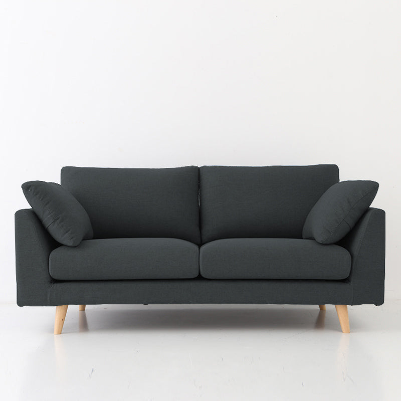 32,3 "h Linen contemporaneo il braccio svasato con cuscini con cuscini