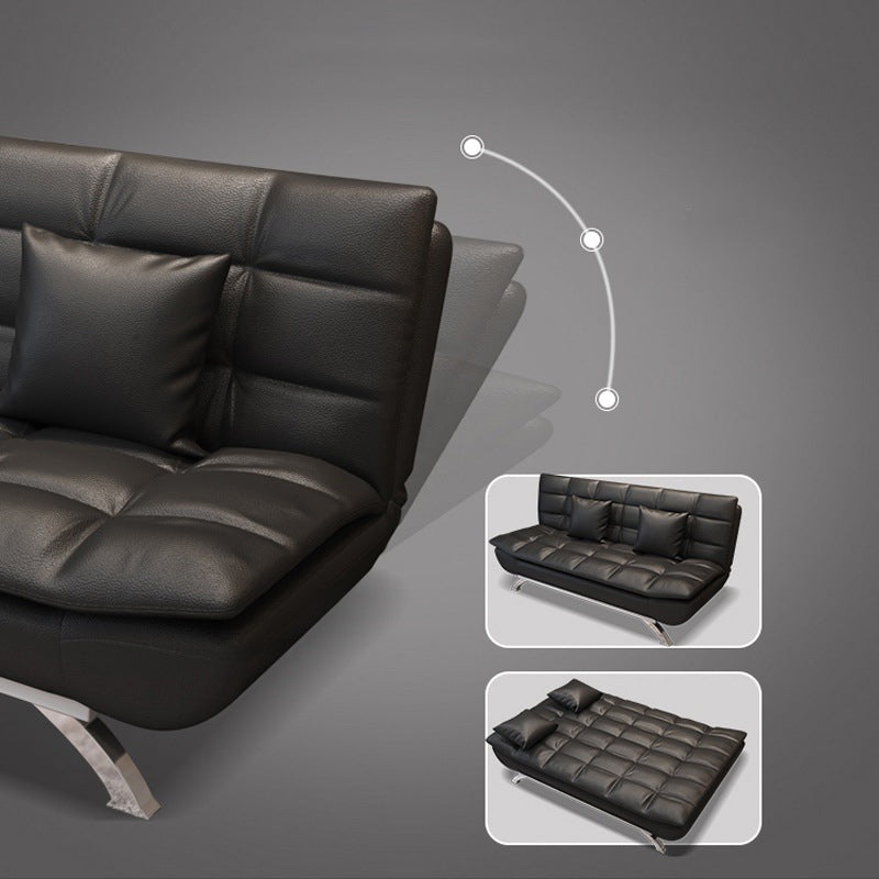34.64 "H zeitgenössische Kunstleder -Leder -Keks zurück Armless Cabrio Sleeper Sofa