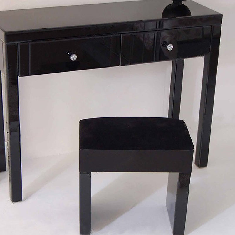 Glass Vanity Set with Tri-Fold 13.77" Wide Make-up Vanity with 2 Storage Drawers Clearhalo 'Bedroom Furniture' 'furn' 'furn_makeup_vanities' 'Furniture' 'Makeup Vanities' 'makeup_vanities' 6049523