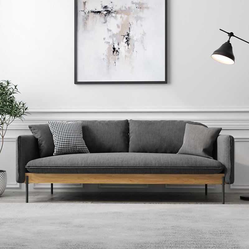 31,5 "h divano a braccio quadrato di biancheria solida contemporanea per soggiorno