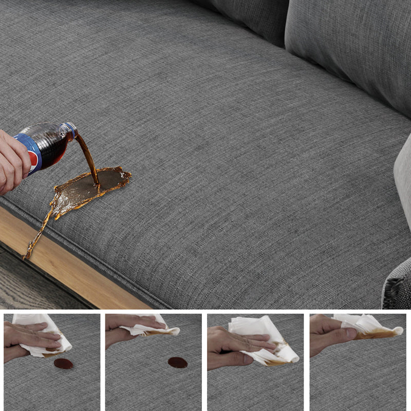 31,5 "h divano a braccio quadrato di biancheria solida contemporanea per soggiorno