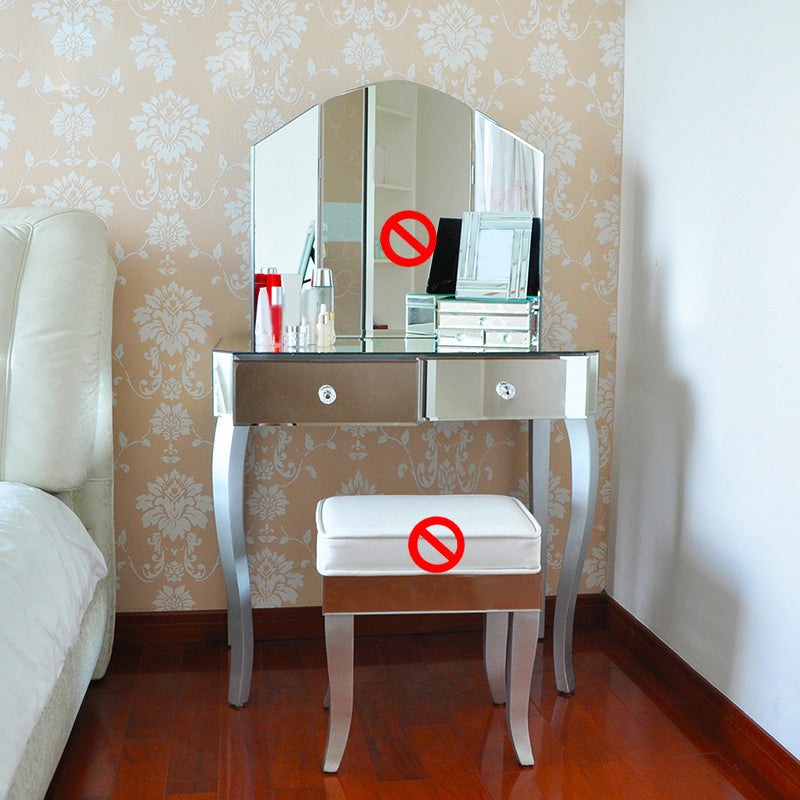 15.74 "brede ijdelheidsset met tri-voudige make-up ijdelheid van glas met laden