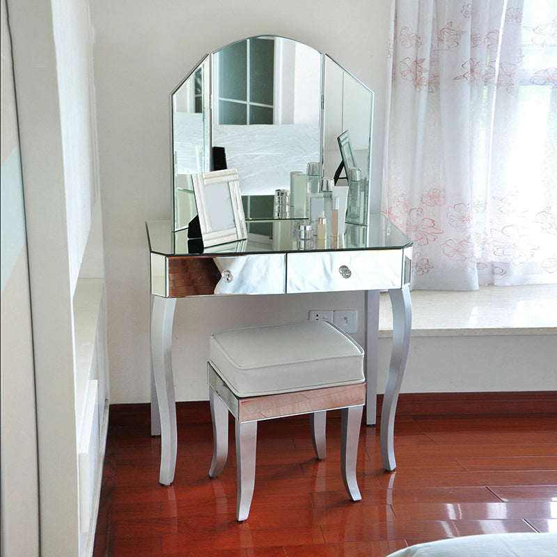 15.74 "brede ijdelheidsset met tri-voudige make-up ijdelheid van glas met laden