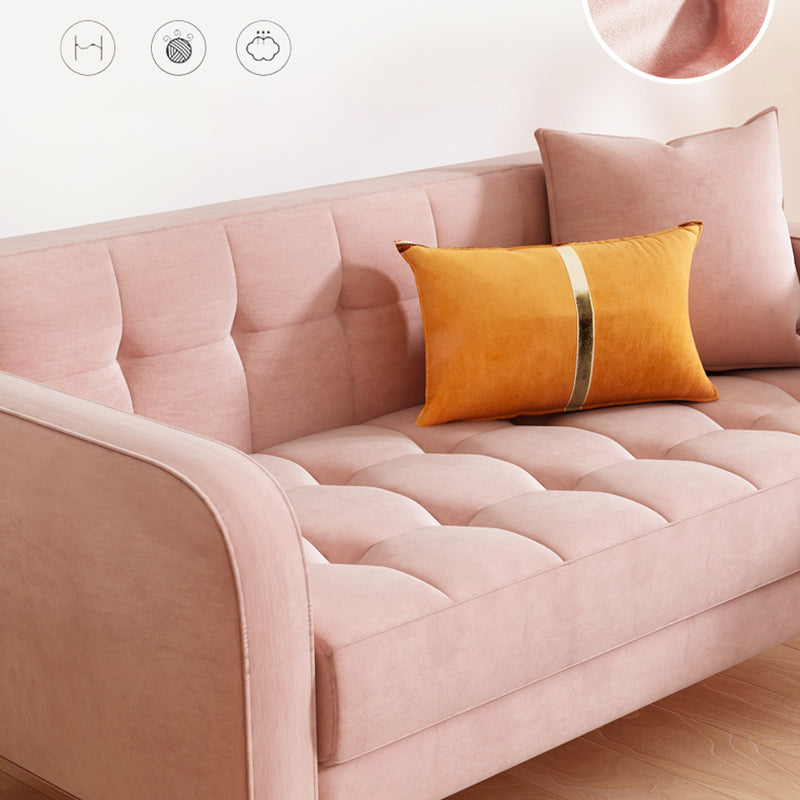 27,2 "H 3 di divano a braccio quadrato di cotone trapuntato per soggiorno per soggiorno