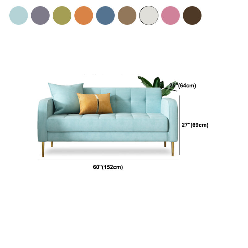 27,2 "H 3 di divano a braccio quadrato di cotone trapuntato per soggiorno per soggiorno