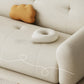 27.5" H Contemporary White/ Orange Faux Leather Tufted Square Arm Sofa