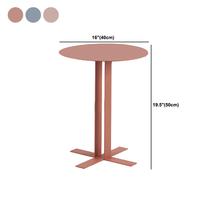 19.7" Tall Pedestal End Table Mid-Century Metal Round Side End Table Clearhalo 'Coffee & Accent Tables' 'End & Side Tables' 'end_side_tables' 'furn' 'furn_end_side_tables' 'Furniture' 'Living Room Furniture' 6049669