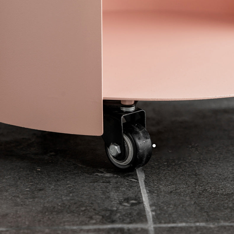 Mid-Century Round Side End Table Metal End Slide Table with Shelf Clearhalo 'Coffee & Accent Tables' 'End & Side Tables' 'end_side_tables' 'furn' 'furn_end_side_tables' 'Furniture' 'Living Room Furniture' 6049728