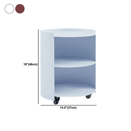 Mid-Century Round Side End Table Metal End Slide Table with Shelf Clearhalo 'Coffee & Accent Tables' 'End & Side Tables' 'end_side_tables' 'furn' 'furn_end_side_tables' 'Furniture' 'Living Room Furniture' 6049737