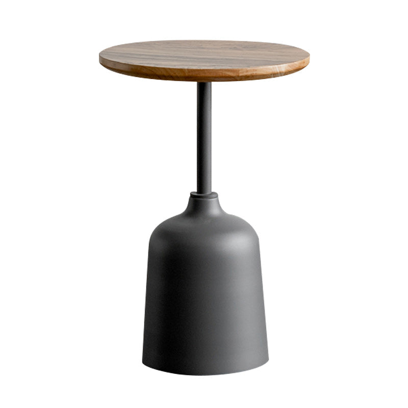 Modernistic Pedestal End Table Slate/Wood Top Round Corner Table Clearhalo 'Coffee & Accent Tables' 'End & Side Tables' 'end_side_tables' 'furn' 'furn_end_side_tables' 'Furniture' 'Living Room Furniture' 6049745