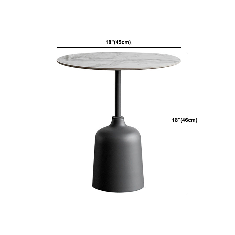 Modernistic Pedestal End Table Slate/Wood Top Round Corner Table Clearhalo 'Coffee & Accent Tables' 'End & Side Tables' 'end_side_tables' 'furn' 'furn_end_side_tables' 'Furniture' 'Living Room Furniture' 6049755