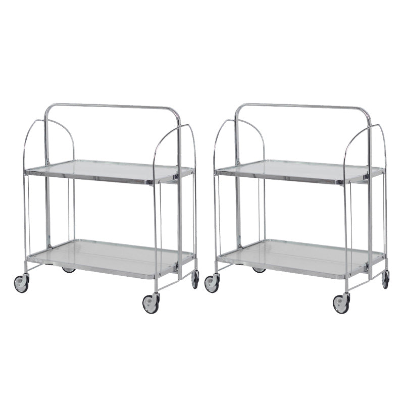 Mesa de esquina superior de vidrio contemporánea con estante, mesa lateral rectangular