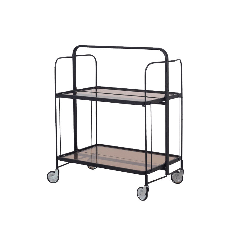 Mesa de esquina superior de vidrio contemporánea con estante, mesa lateral rectangular