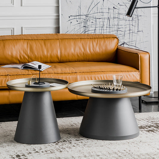 Tavolo da piedistallo della metà del secolo tavolo in metallo rotondo per soggiorno