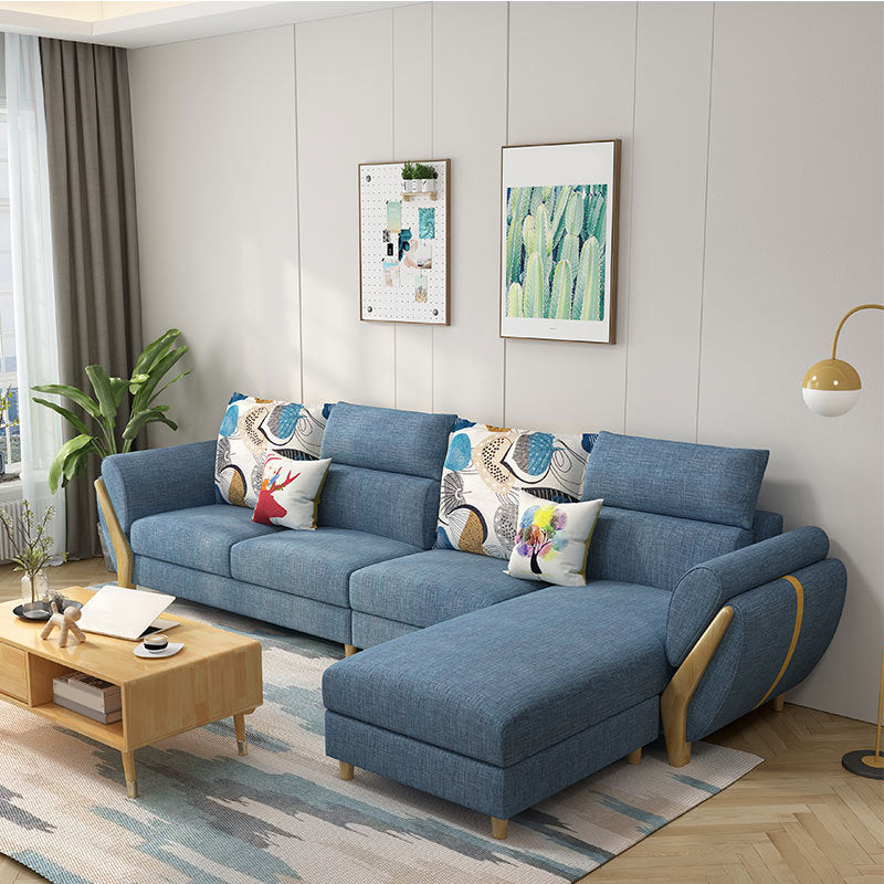 Nordic Fabric Living Room Pillow Top Arm Cushions Sofa Chaise Light Blue Clearhalo 'furn' 'furn_sectionals' 'Furniture' 'Living Room Furniture' 'Sectionals' 6049925