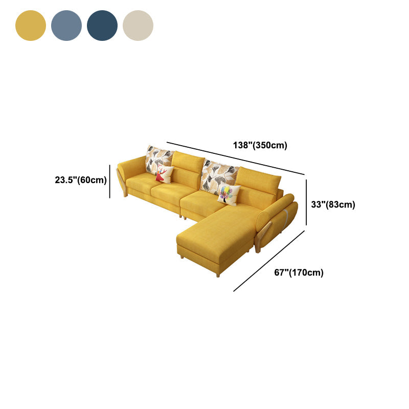 Nordic Fabric Living Room Pillow Top Arm Cushions Sofa Chaise Clearhalo 'furn' 'furn_sectionals' 'Furniture' 'Living Room Furniture' 'Sectionals' 6049933