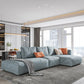 Nordic Pillows Living Room Faux Leather Stationary Square Arm Sofa Chaise Light Blue Right Clearhalo 'furn' 'furn_sectionals' 'Furniture' 'Living Room Furniture' 'Sectionals' 6049937