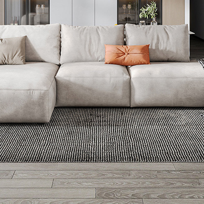 Nordic Pillows Living Room Faux Leather Stationary Square Arm Sofa Chaise Clearhalo 'furn' 'furn_sectionals' 'Furniture' 'Living Room Furniture' 'Sectionals' 6049944