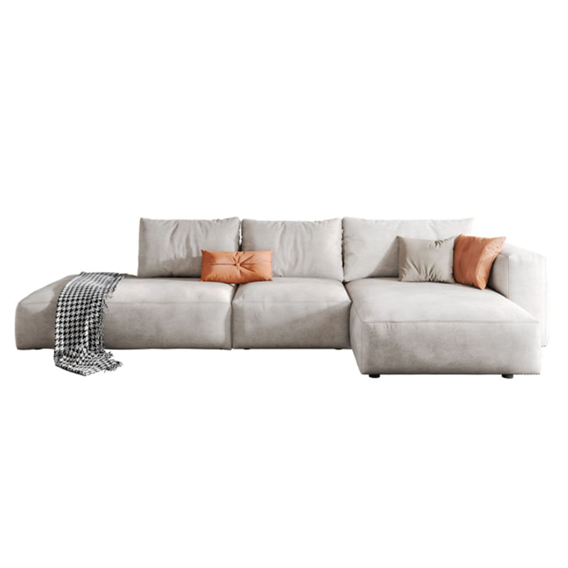 Nordic Pillows Living Room Faux Leather Stationary Square Arm Sofa Chaise Clearhalo 'furn' 'furn_sectionals' 'Furniture' 'Living Room Furniture' 'Sectionals' 6049950