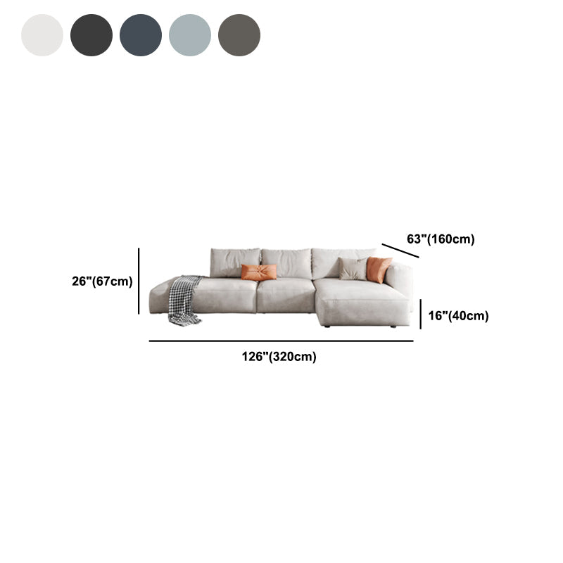 Nordic Pillows Living Room Faux Leather Stationary Square Arm Sofa Chaise Clearhalo 'furn' 'furn_sectionals' 'Furniture' 'Living Room Furniture' 'Sectionals' 6049952