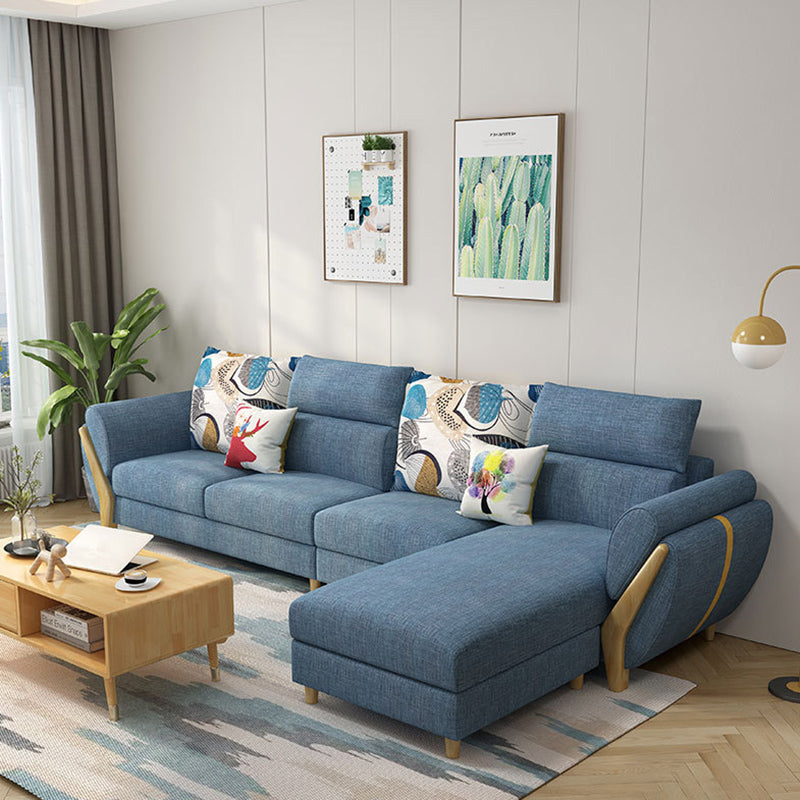Nordic Stationary Living Room Flared Arm Cushions Sofa Chaise Light Blue Clearhalo 'furn' 'furn_sectionals' 'Furniture' 'Living Room Furniture' 'Sectionals' 6049972