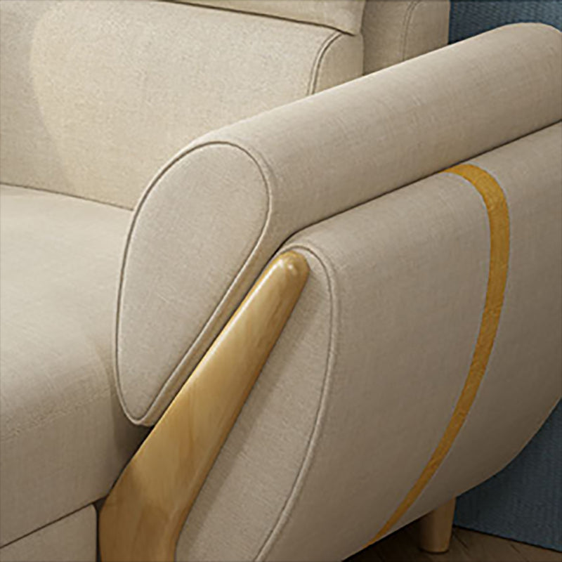 Nordic Stationary Living Room Flared Arm Cushions Sofa Chaise Clearhalo 'furn' 'furn_sectionals' 'Furniture' 'Living Room Furniture' 'Sectionals' 6049975