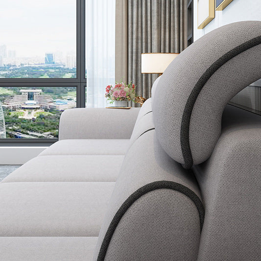 Contemporary Living Room Stationary Recessed Arm Cushions Seating