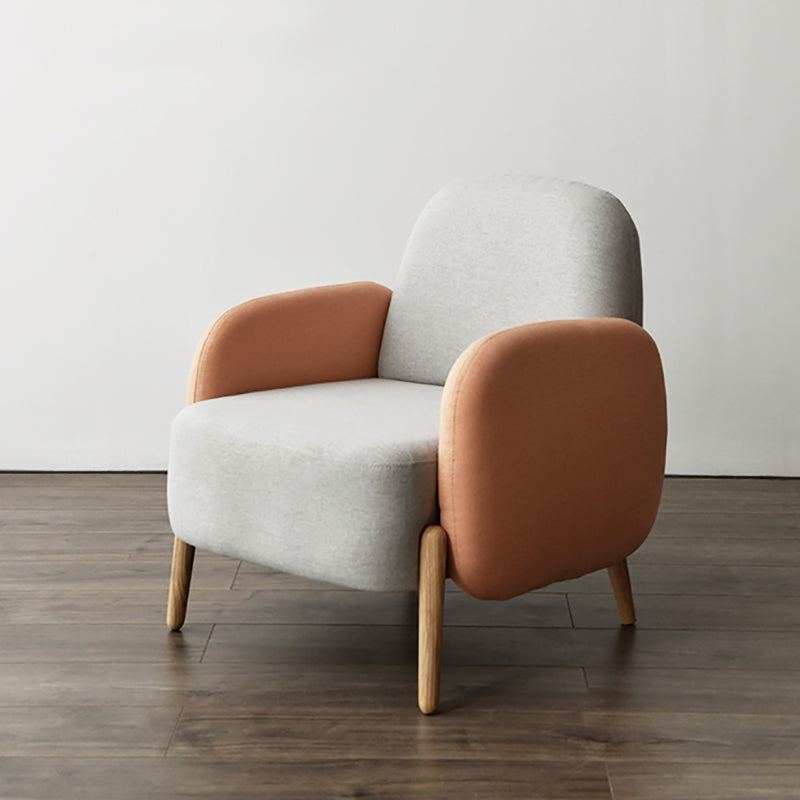 Silla cuadrada de silla de brazo de lino de 29.52 "con cuatro piernas básicas