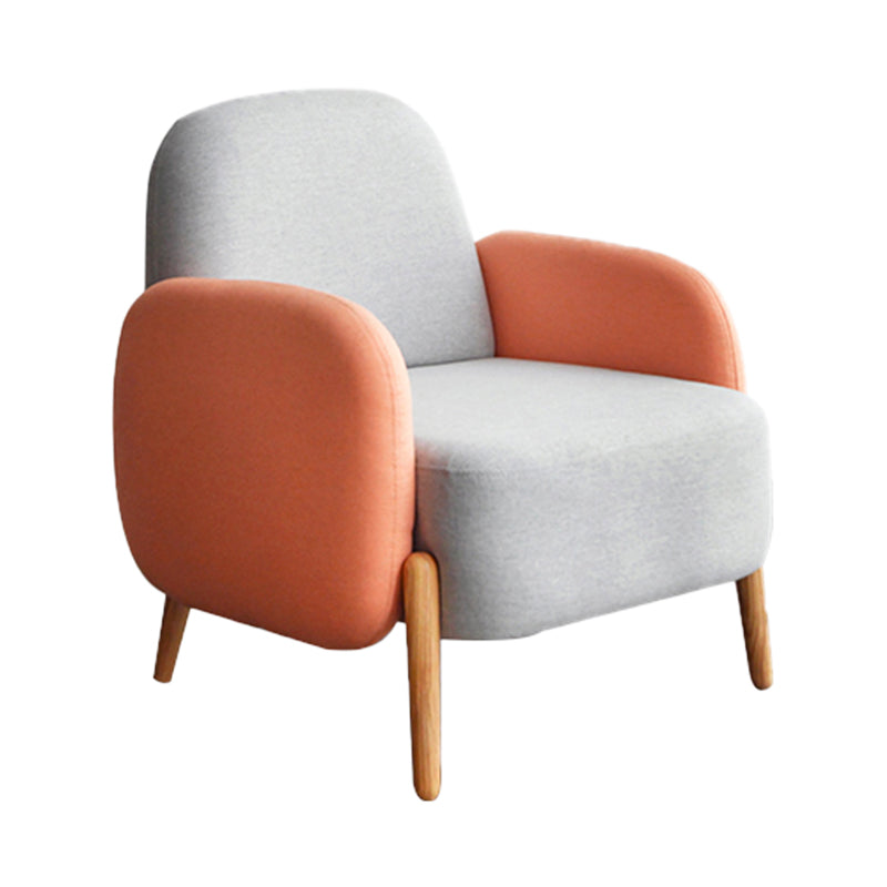 Silla cuadrada de silla de brazo de lino de 29.52 "con cuatro piernas básicas