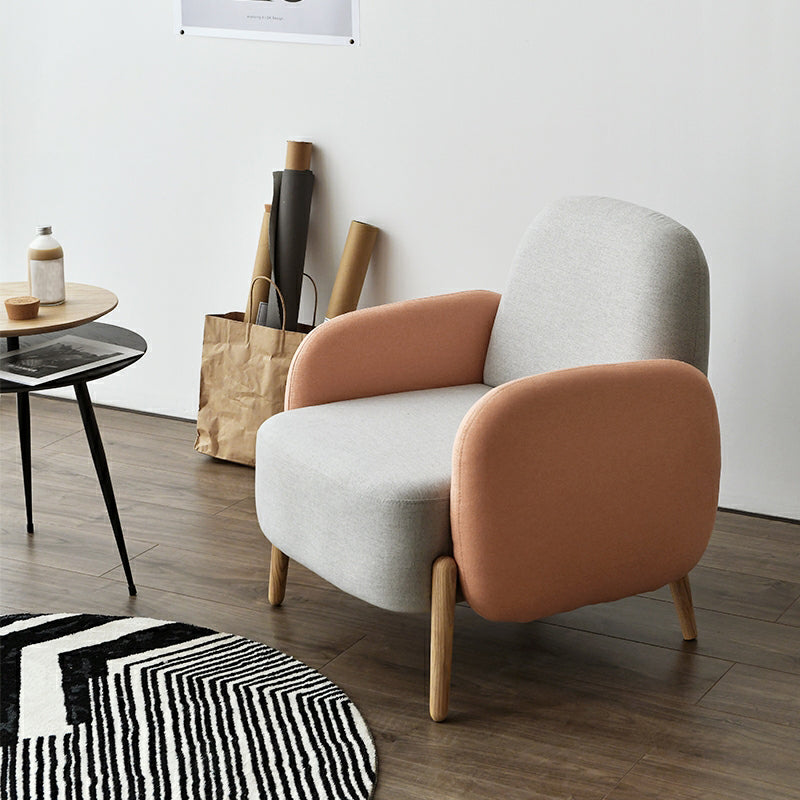 Silla cuadrada de silla de brazo de lino de 29.52 "con cuatro piernas básicas