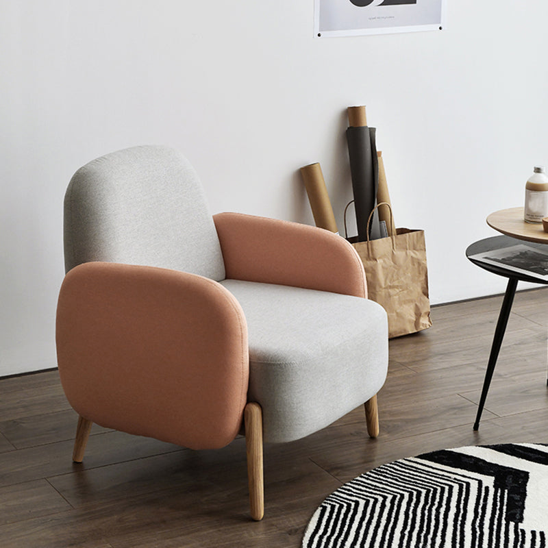 Silla cuadrada de silla de brazo de lino de 29.52 "con cuatro piernas básicas