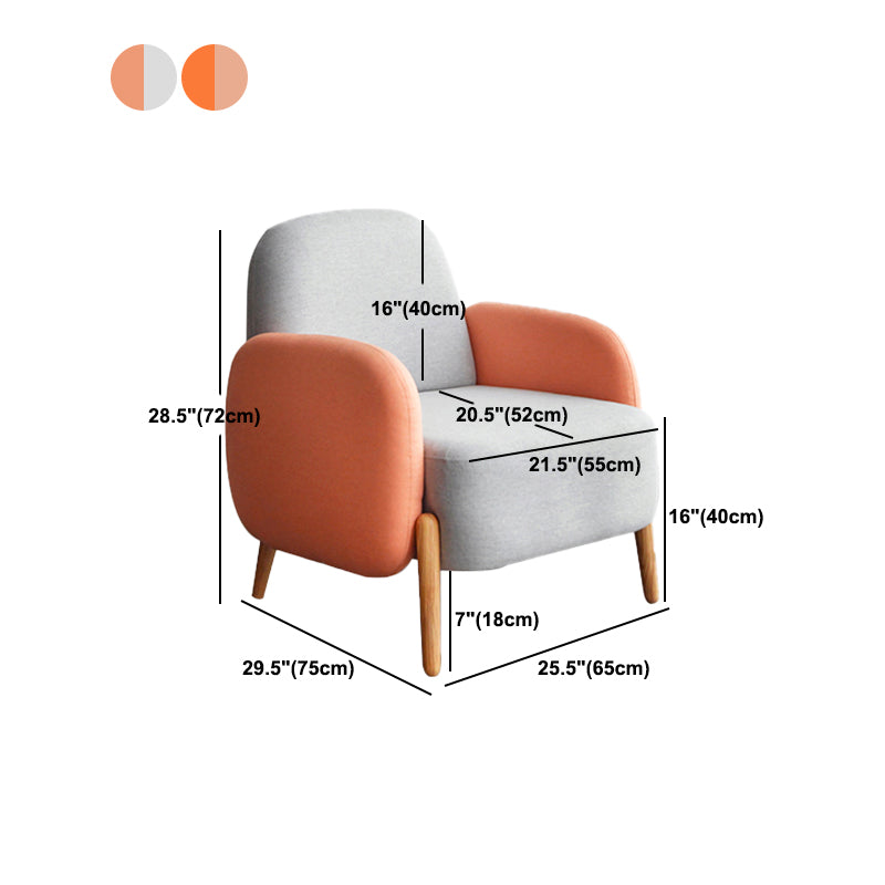 Silla cuadrada de silla de brazo de lino de 29.52 "con cuatro piernas básicas