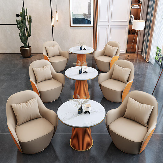 Faux Leather Arm Chair 27.55" Wide Flared Arms Chair Arms Included Chair