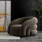 Velvet Barrel chaise 33,85 "Armoiries de large Chaise incluse pour le salon