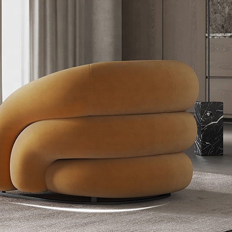 Velvet Barrel chaise 33,85 "Armoiries de large Chaise incluse pour le salon