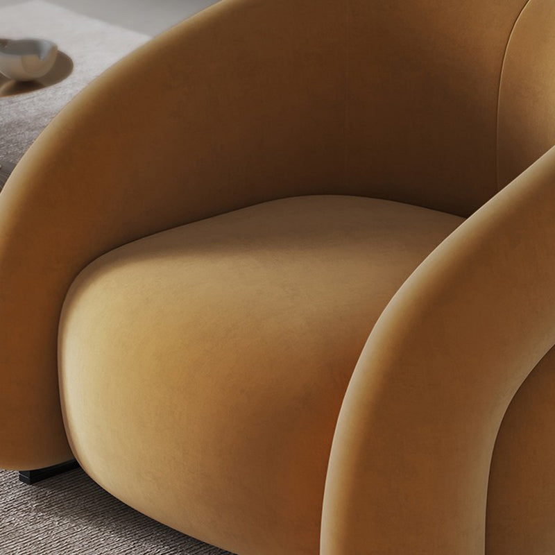 Velvet Barrel chaise 33,85 "Armoiries de large Chaise incluse pour le salon