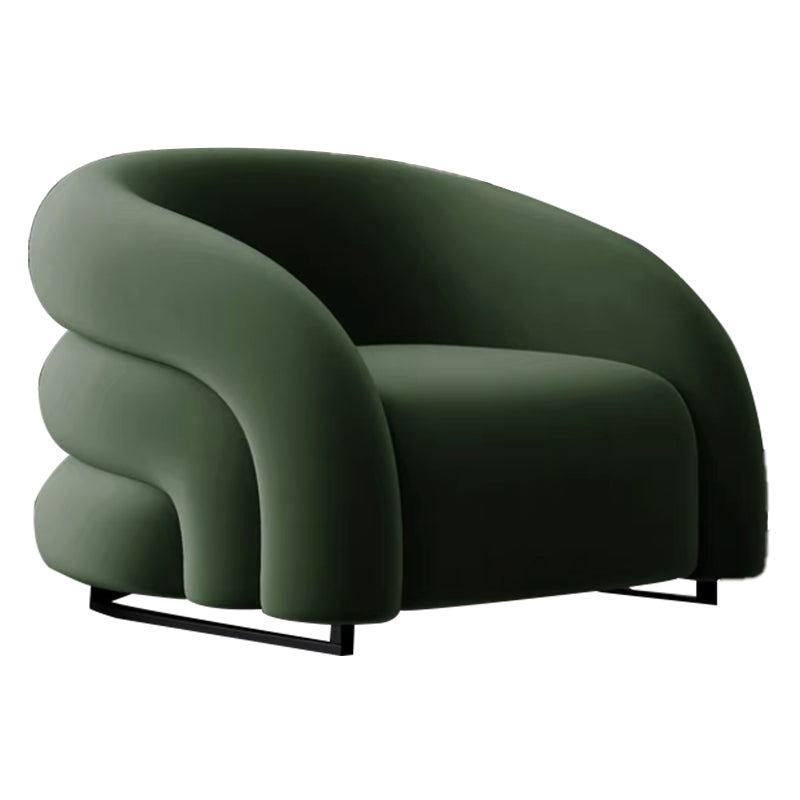 Velvet Barrel chaise 33,85 "Armoiries de large Chaise incluse pour le salon
