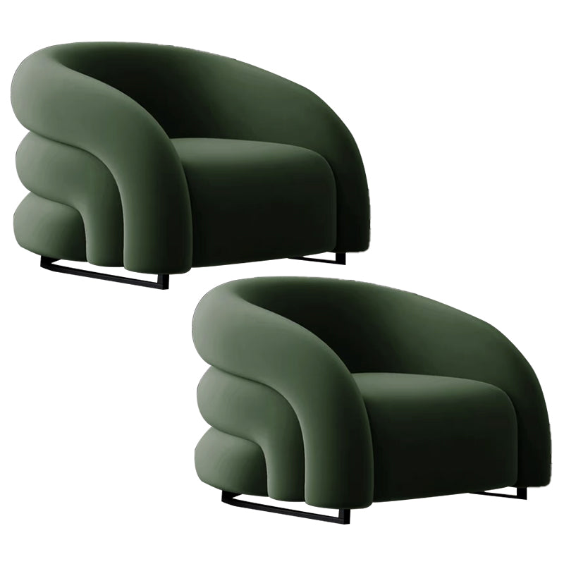 Velvet Barrel chaise 33,85 "Armoiries de large Chaise incluse pour le salon