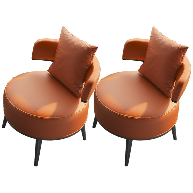 Faux Leather Armless Chair Basic Four Leg Chair for Living Room, 26.77" Wide