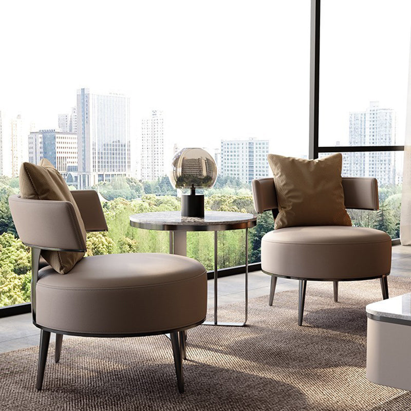 Faux Leather Armless Chair Basic Four Leg Chair for Living Room, 26.77" Wide