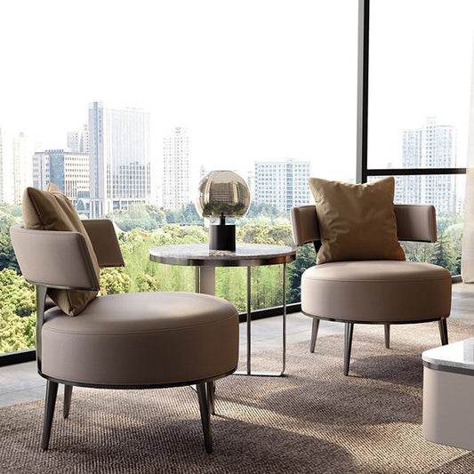 Faux Leather Armless Chair Basic Four Leg Chair for Living Room, 26.77" Wide