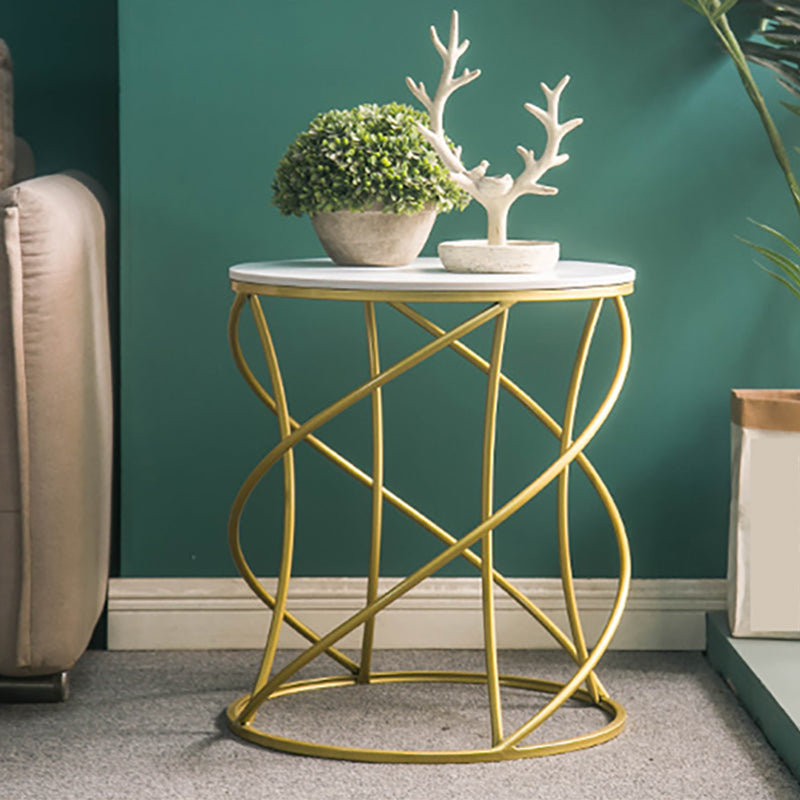 Modern Frame Slate End Table Round Minimalist Side End Table