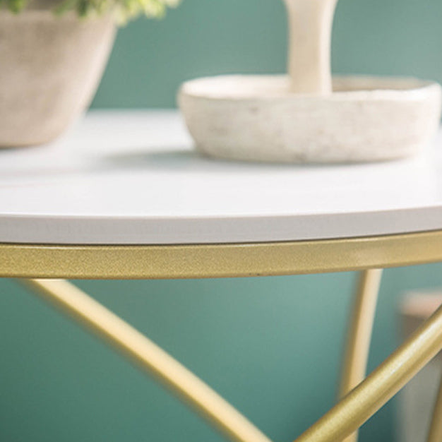 Modern Frame Slate End Table Round Minimalist Side End Table