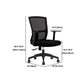 23"W moderne fauteuil, ademende AirGrid gestoffeerde bureaustoel