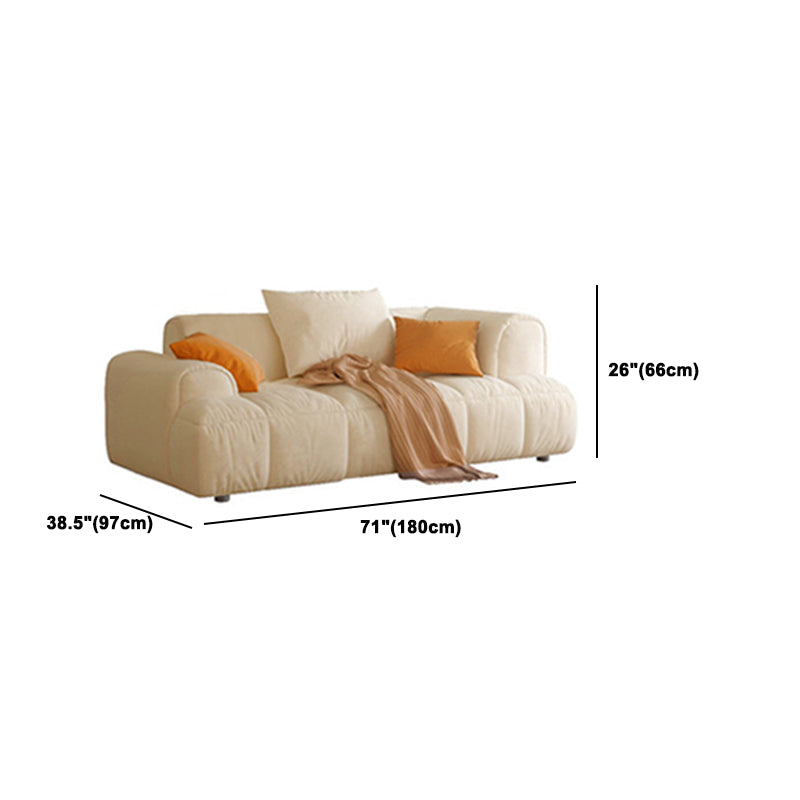 Nordic Stain-Resistant White Couch Recessed Arm Sofa with Tight Back Clearhalo 'furn' 'furn_sofas' 'Furniture' 'furniture_sofas' 'Living Room Furniture' 'Sofa' 'sofas' 6051602