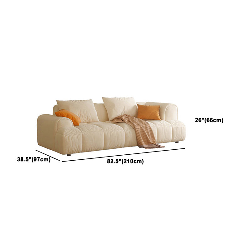 Nordic Stain-Resistant White Couch Recessed Arm Sofa with Tight Back Clearhalo 'furn' 'furn_sofas' 'Furniture' 'furniture_sofas' 'Living Room Furniture' 'Sofa' 'sofas' 6051603