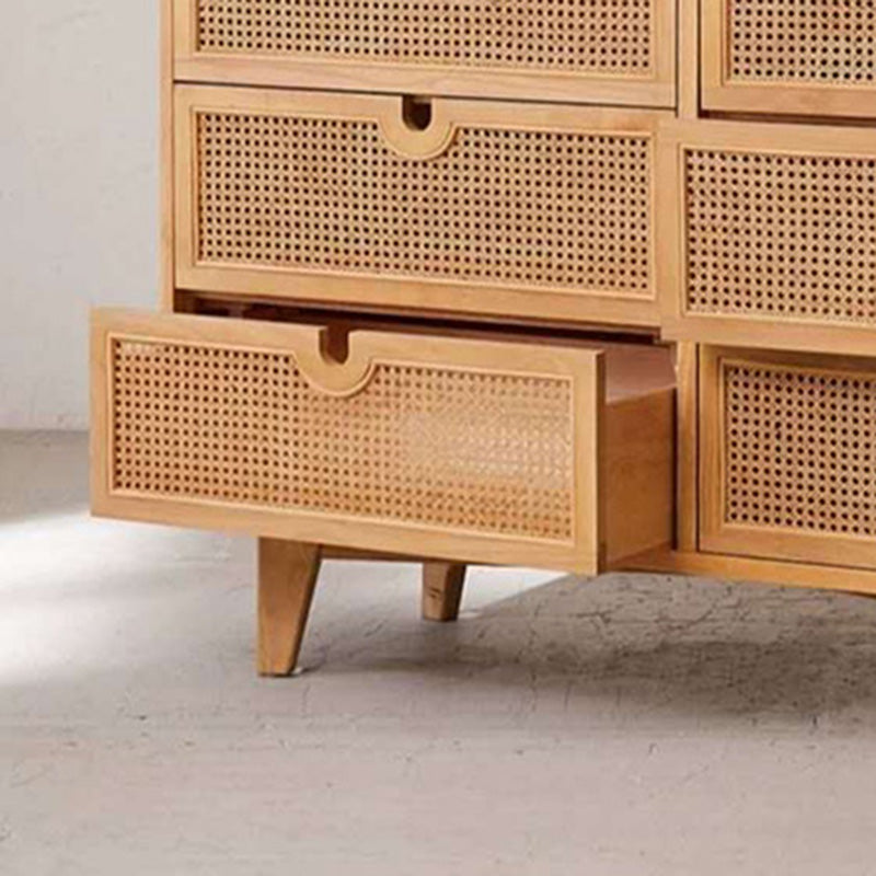 Moderner Akzent -Rechteck -Seitenschrank mit natürlicher Oberfläche