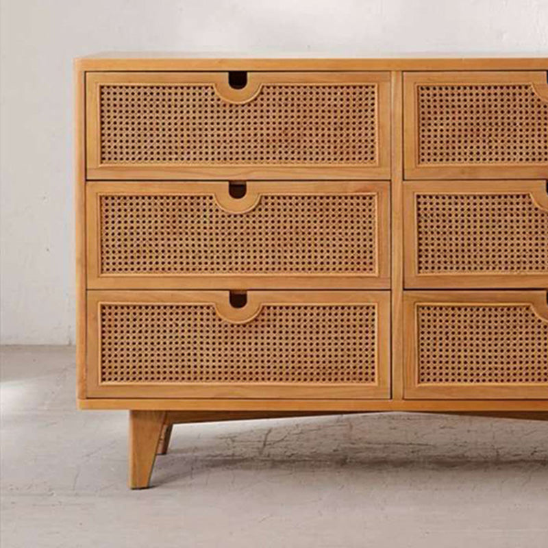 Moderner Akzent -Rechteck -Seitenschrank mit natürlicher Oberfläche