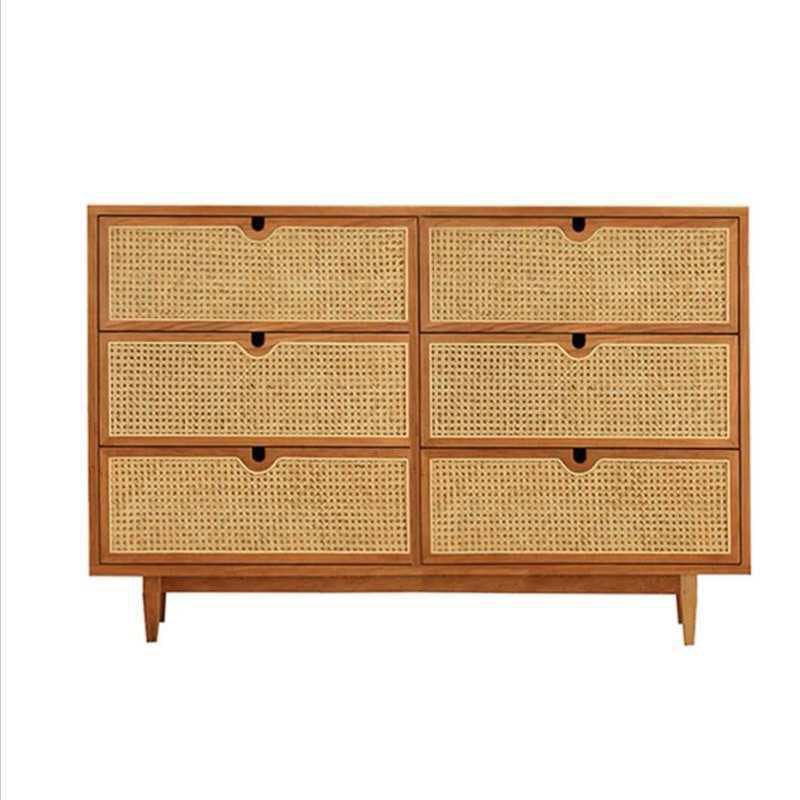 Moderner Akzent -Rechteck -Seitenschrank mit natürlicher Oberfläche