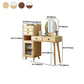 Ensemble de vanité en bois avec tabouret et miroir